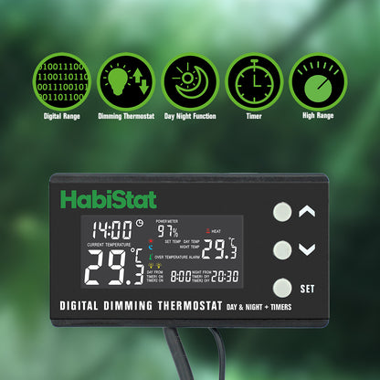 HabiStat Digital Temprature Thermostat - Day/Night Timer 600 Watt - Bermondsey Exotics