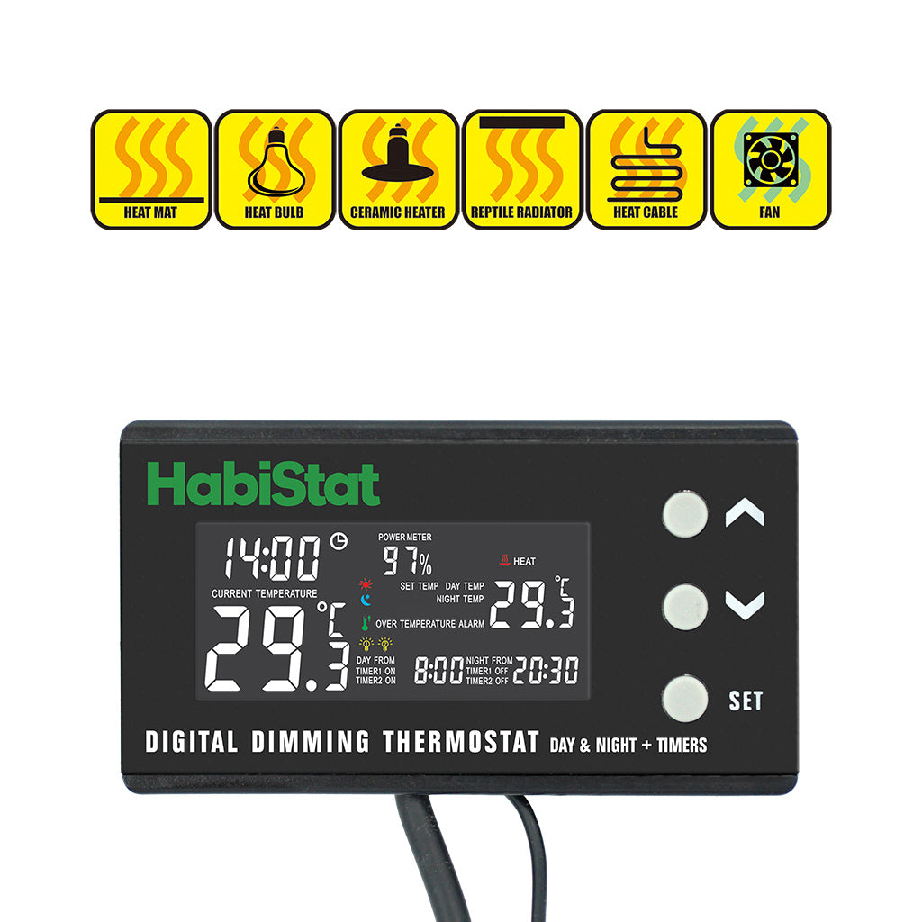 HabiStat Digital Temprature Thermostat - Day/Night Timer 600 Watt - Bermondsey Exotics